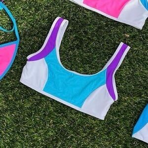 93 Play Street NWOT Electric Jellyfish Riley Bikini TOP Size M